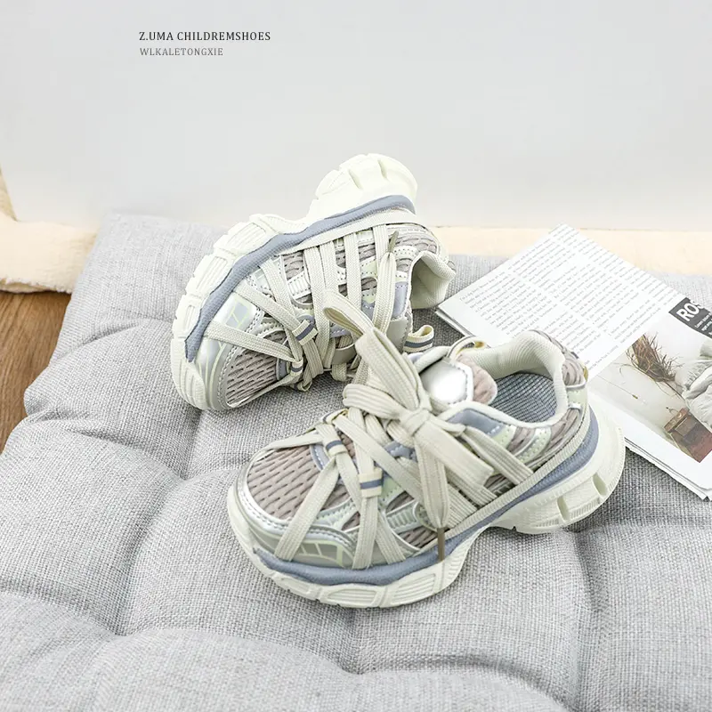 Children's Basketball Shoes Mesh Fashion Girls Causal Sneakers Chunky Versatile Kids Non-slip Boys Running Sneakers Breathable