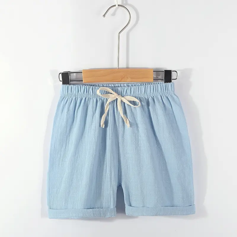 Children Shorts Boys Summer Short Pants Beach Shorts Kids Girls Shorts Casual Soft Breathable Linen Candy Color 100-160cm New