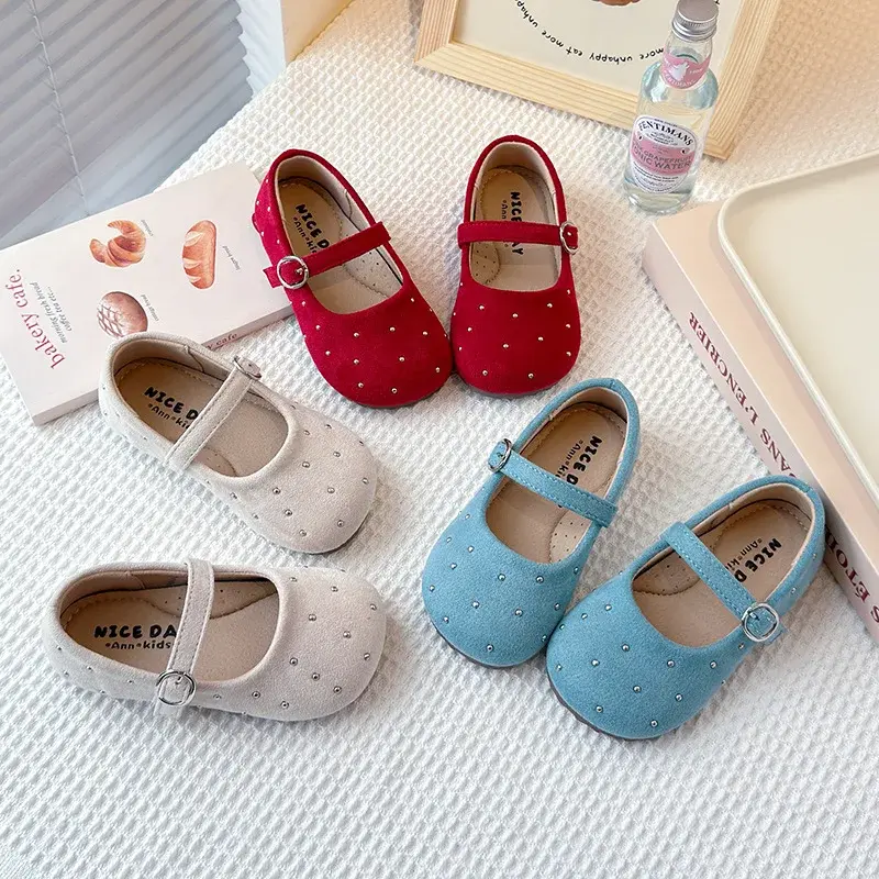 2025 Children Leather Shoes for Girls Spring New Fashion Korean Style Soft Anti-slippery Versatile Chic Wedding Princess Shoes