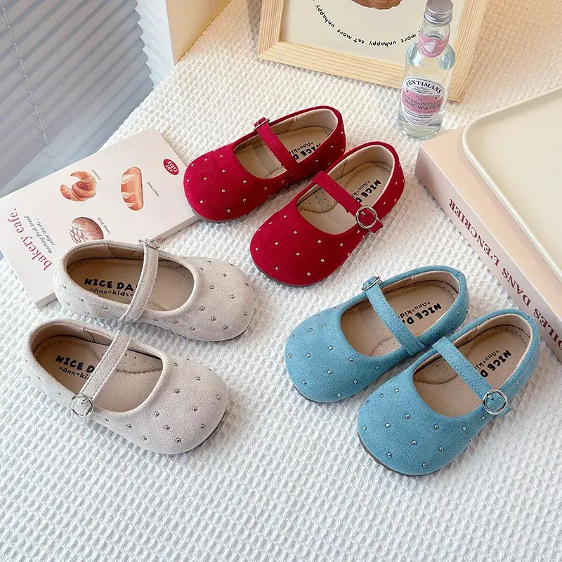 2025 Children Leather Shoes for Girls Spring New Fashion Korean Style Soft Anti-slippery Versatile Chic Wedding Princess Shoes
