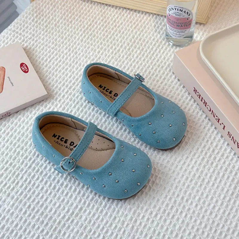 2025 Children Leather Shoes for Girls Spring New Fashion Korean Style Soft Anti-slippery Versatile Chic Wedding Princess Shoes