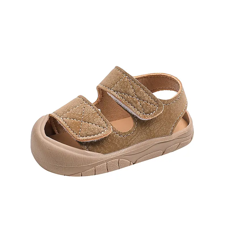 Kids Sandals Boys Summer Solid Color Children's Sandals Anti-kick Versatile Toddlers Causal Walking Beach Sandals Soft Non-slip