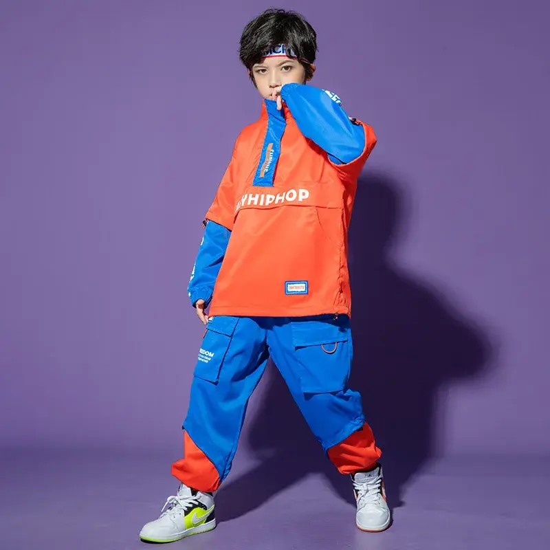 Girls Jazz High Waist Navel Exposed Performance Student Sports Cool Kids Girls Boys Hip-hop Clothes Children's Hip-hop Suit