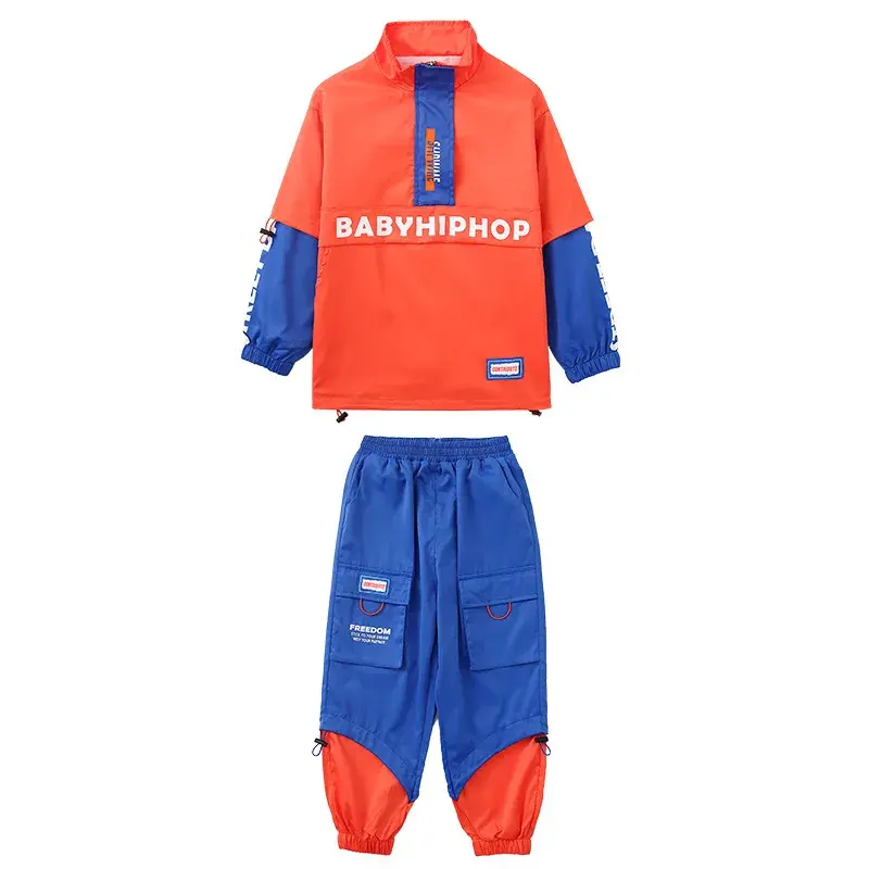 Girls Jazz High Waist Navel Exposed Performance Student Sports Cool Kids Girls Boys Hip-hop Clothes Children's Hip-hop Suit