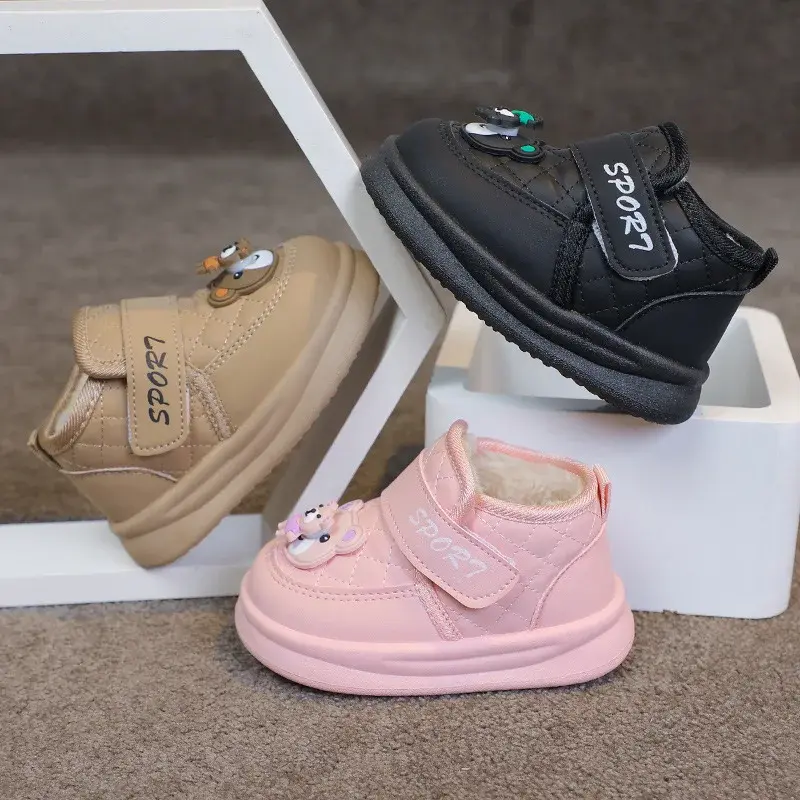 2025 Children Cotton Boots for Girls Boys Winter New Fashion Korean Style Soft Bottom Anti-slippery Versatile Keep Warm Shoes
