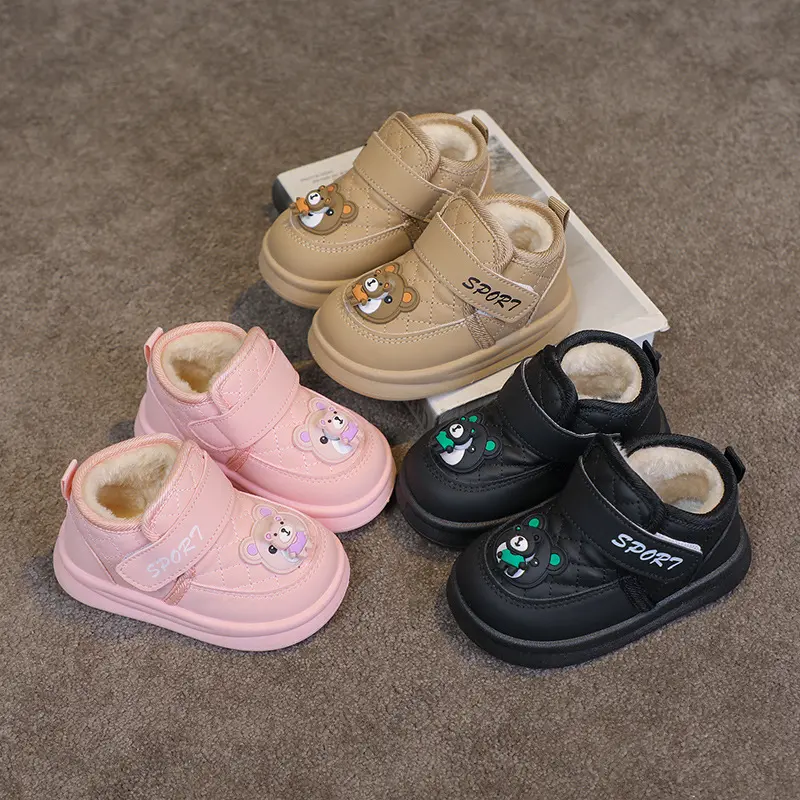 2025 Children Cotton Boots for Girls Boys Winter New Fashion Korean Style Soft Bottom Anti-slippery Versatile Keep Warm Shoes