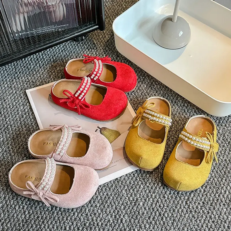 2025 Children Leather Shoes for Girls Spring Autumn New Fashion Korean Style Soft Bottom Anti-slippery Versatile Princess Flats