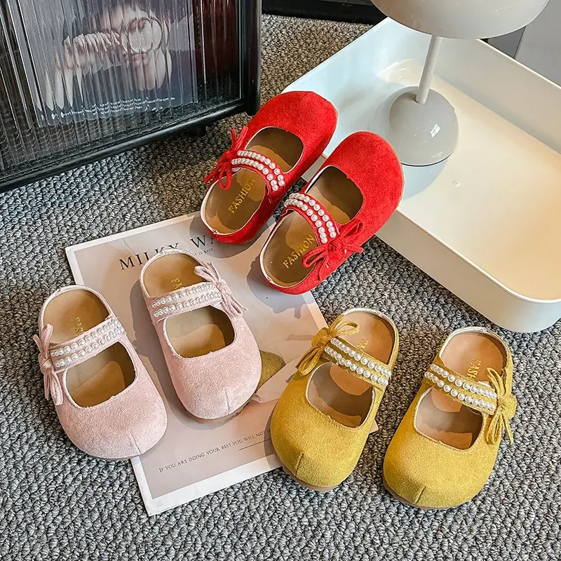 2025 Children Leather Shoes for Girls Spring Autumn New Fashion Korean Style Soft Bottom Anti-slippery Versatile Princess Flats