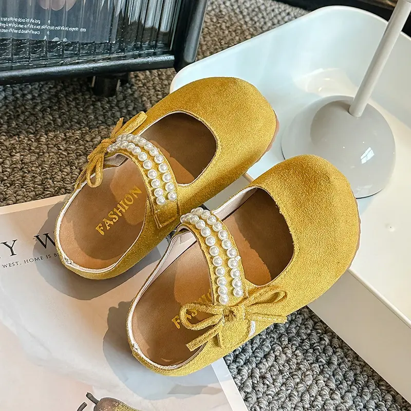 2025 Children Leather Shoes for Girls Spring Autumn New Fashion Korean Style Soft Bottom Anti-slippery Versatile Princess Flats