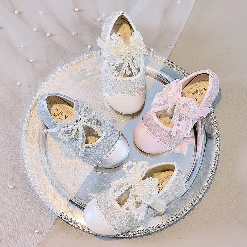 2025 Children Princess Shoes for Girls Spring Autumn New Fashion Korean Style Soft Bottom Anti-slippery Versatile Party Shoes