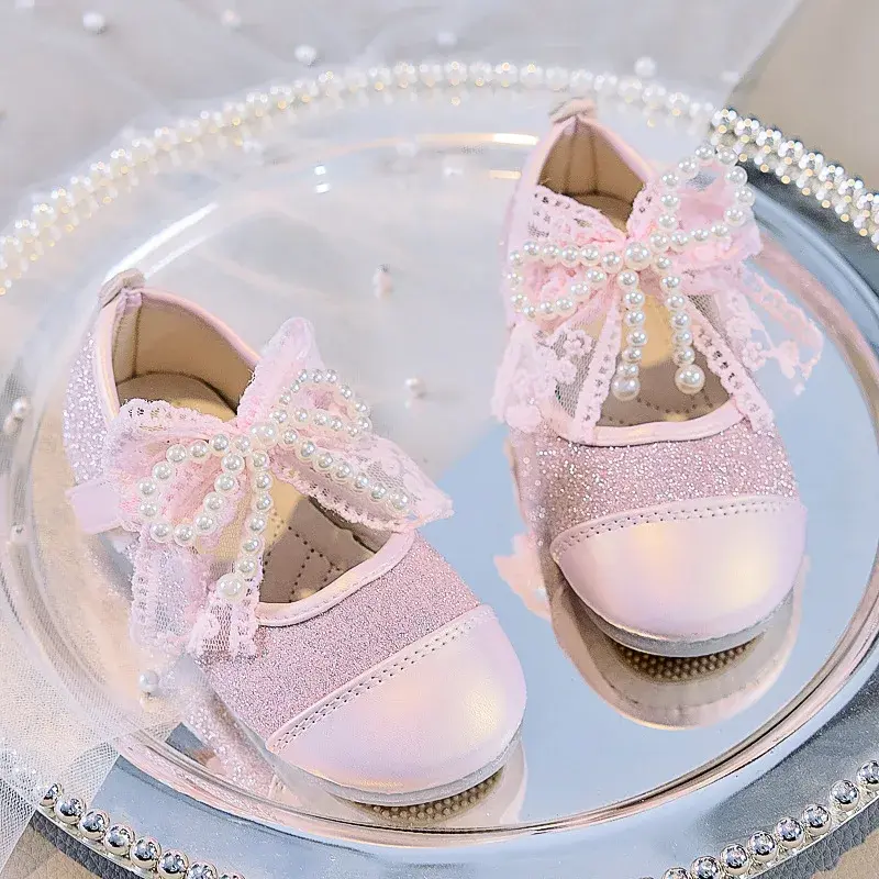 2025 Children Princess Shoes for Girls Spring Autumn New Fashion Korean Style Soft Bottom Anti-slippery Versatile Party Shoes