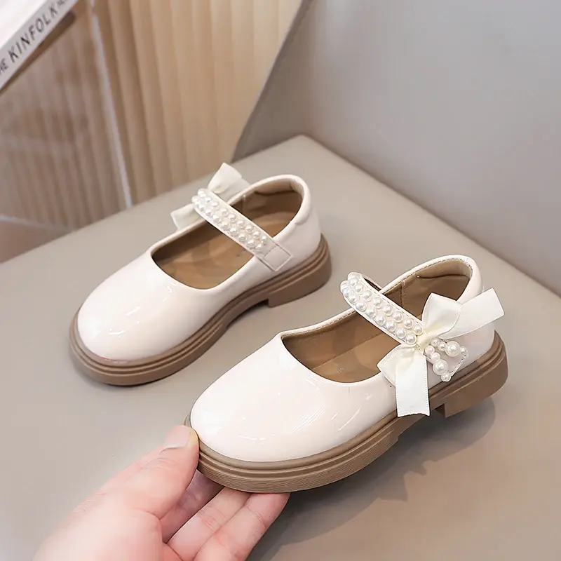 Children's Thick Bottom Mary Jane Shoes Catwalk Girls Black Leather Shoes Causal Fashion Princess Kids School Shoes Versatile