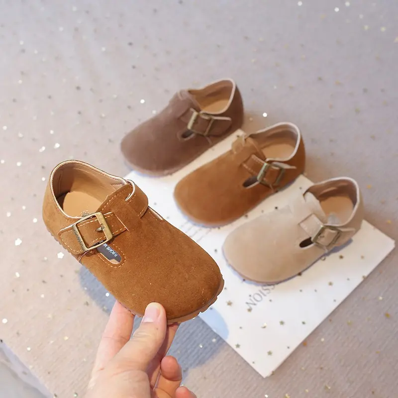 Kids Moccasin Non-slip Trendy Children Leather Shoes British Style Retro 2024 New Fashion Boys Girls Flat Shoes Sweet Soft Sole