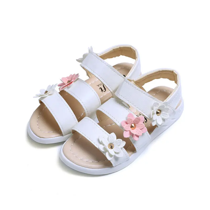 Girls Sandals Gladiator Flowers Sweet Soft Children Beach Shoes Kids Summer Floral Sandals Princess Fashion Cute High Quality