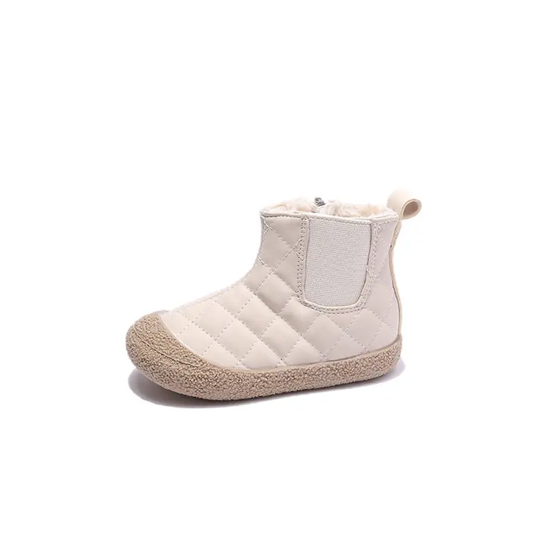 New Children's Winter Boots for Girl Solid Color Short Versatile Toddlers Causal Boots Fashion Thickened Plush Kids Cotton Boots