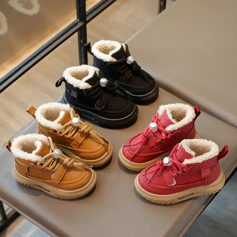 2024 Children Casual Shoes for Girls Boys Winter New Fashion Korean Style Soft Bottom Anti-slippery Versatile Plush Warm Boots