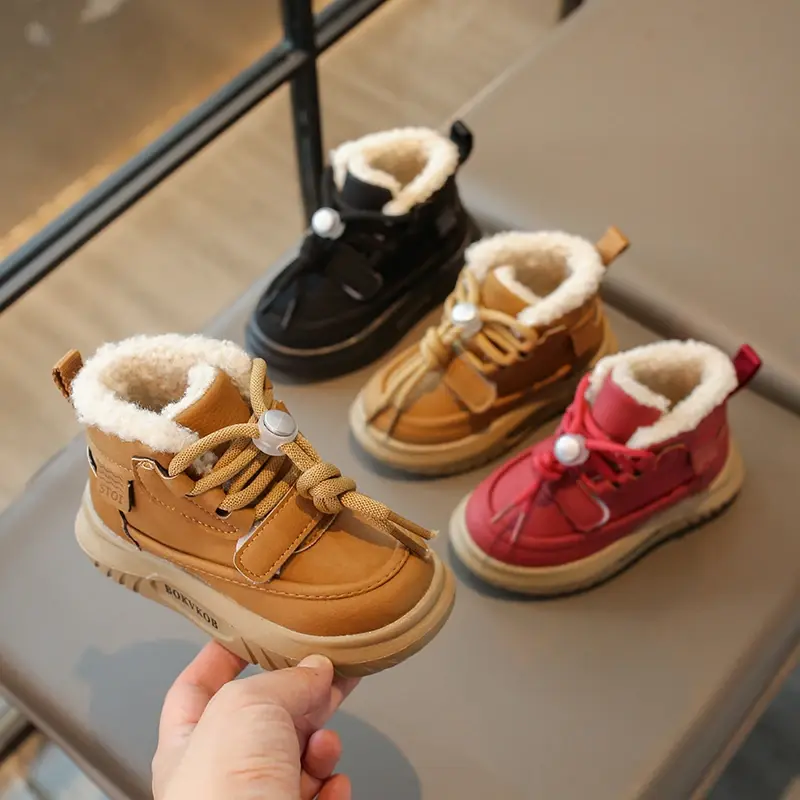 2024 Children Casual Shoes for Girls Boys Winter New Fashion Korean Style Soft Bottom Anti-slippery Versatile Plush Warm Boots