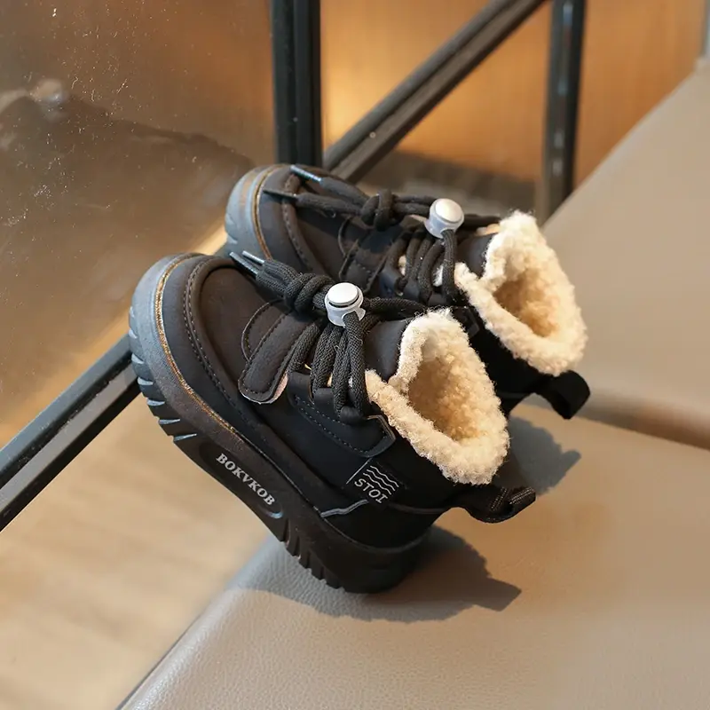 2024 Children Casual Shoes for Girls Boys Winter New Fashion Korean Style Soft Bottom Anti-slippery Versatile Plush Warm Boots