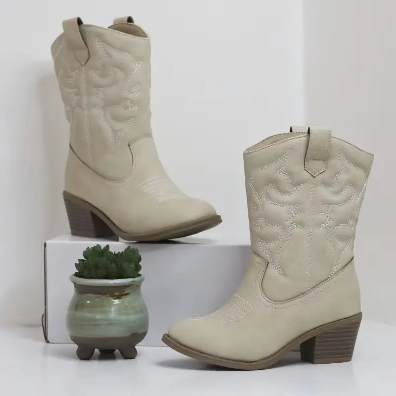 Children Mid Length Boots Soft Sole Fashion Kids Leather Performance Boots Elegant Girls Chelsea Boots Autumn Winter New
