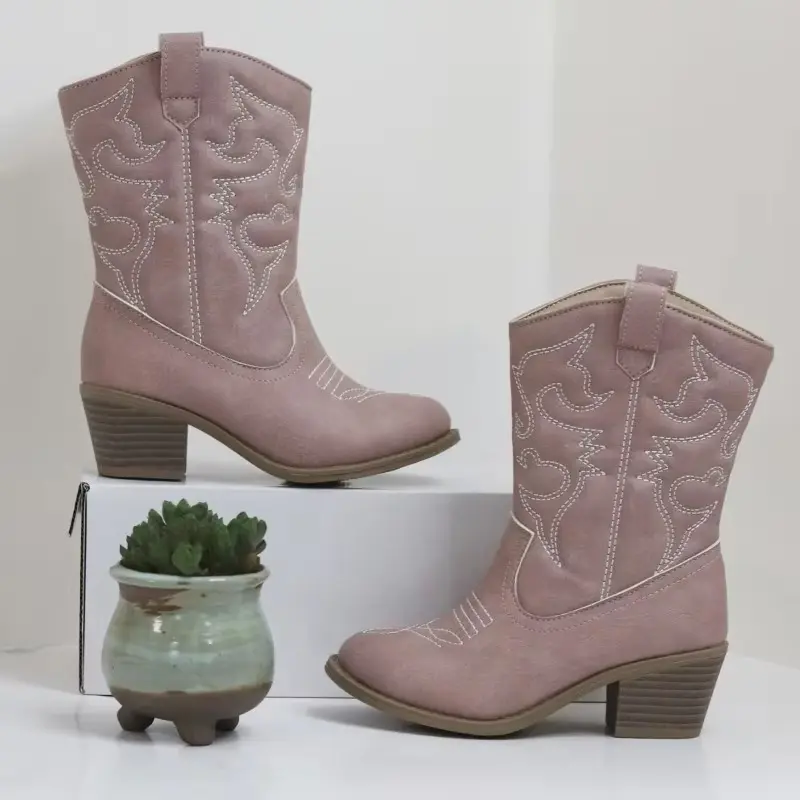 Children Mid Length Boots Soft Sole Fashion Kids Leather Performance Boots Elegant Girls Chelsea Boots Autumn Winter New