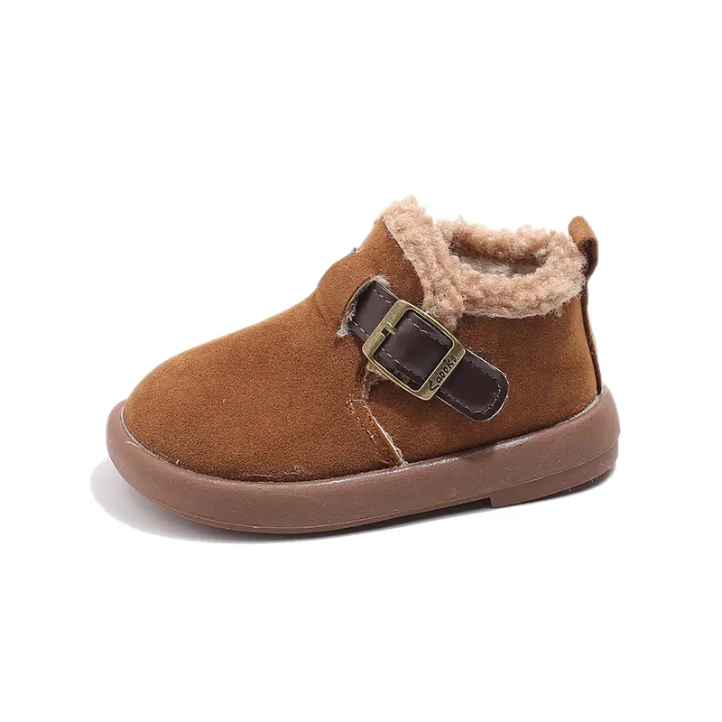 Children's Snow Boot Solid Color Causal Girls Warm Ankle Boots Fashion New Versatile Kids' Outdoor Boys Non-slip Cotton Boots