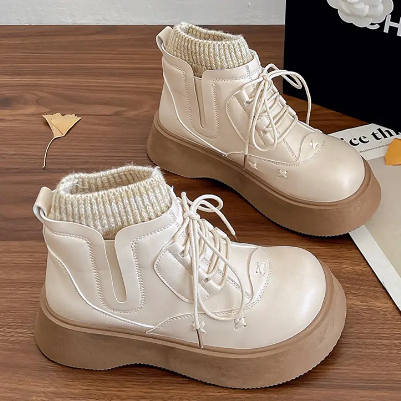 Women's Boots Lolita Style Winter Lady Platform Ankle Boots Female Fashionable Causal Women's Shoes Sweet Versatile Thick Bottom