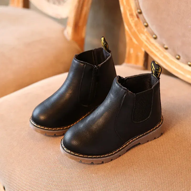Children's Boots for Boys Girls Toddlers Little Kids Fashion Classic Ankle Boots Warm Rubber Chelsea Boots British Style 21-36