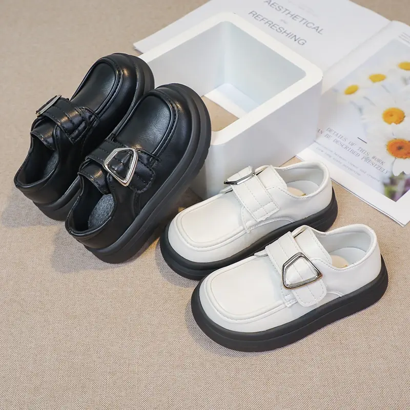 2024 Children Leather Shoes for Girl Autumn New Fashion Korean Style Soft Bottom Anti-slippery Versatile Princess Mary Jane Shoe