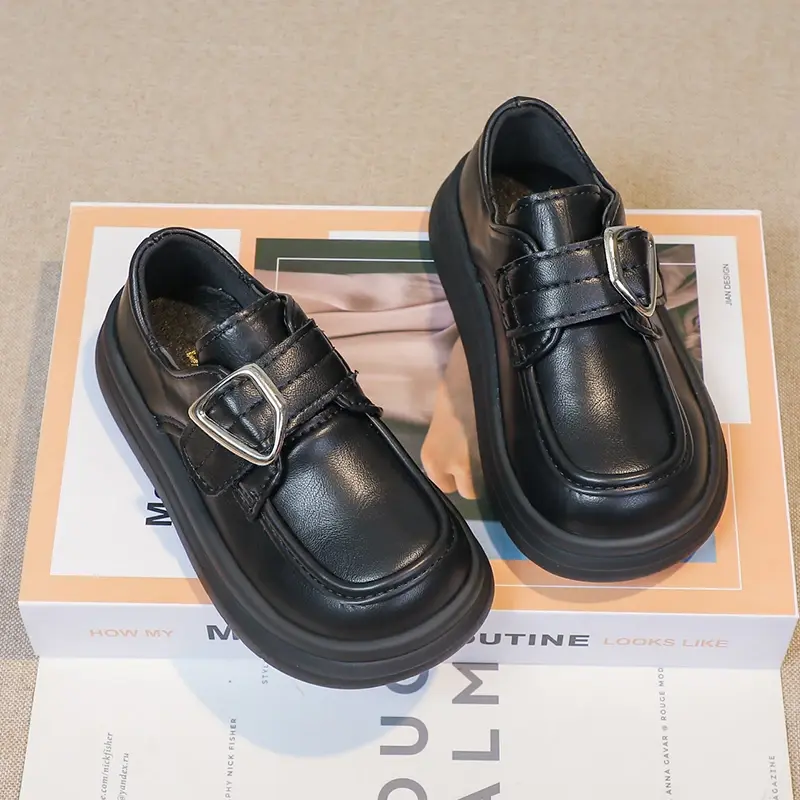 2024 Children Leather Shoes for Girl Autumn New Fashion Korean Style Soft Bottom Anti-slippery Versatile Princess Mary Jane Shoe