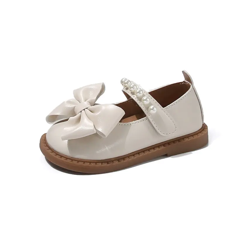 Elegant Girl Princess Shoes Fashion Bowknot Kids Causal Leather Shoes Wedding Party Versatile Children Soft Bottom Flat Shoes