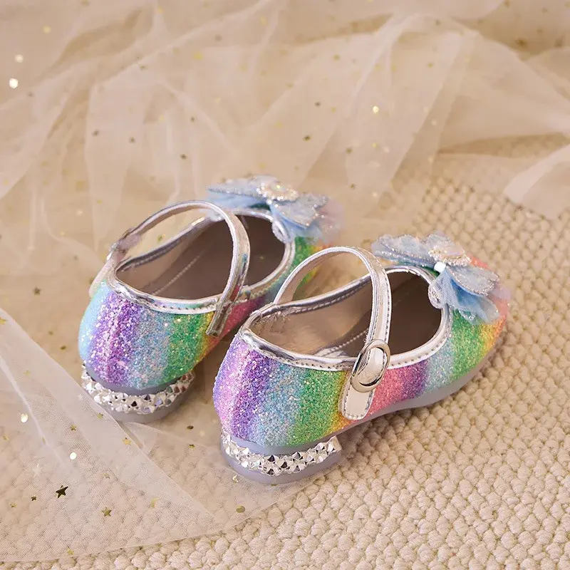 2025 Spring New Childrern Princess Shoes for Girls Fashion Soft Non-slip Versatile Colorful Elegant Chic Leather Shoes for Party