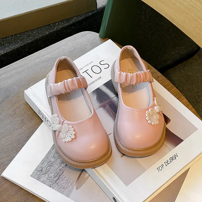 Spring Autumn New Children's Flats Chinese Style Girl Leather Shoes Non-slip Versatile Sweet Kids Causal Princess Party Shoes