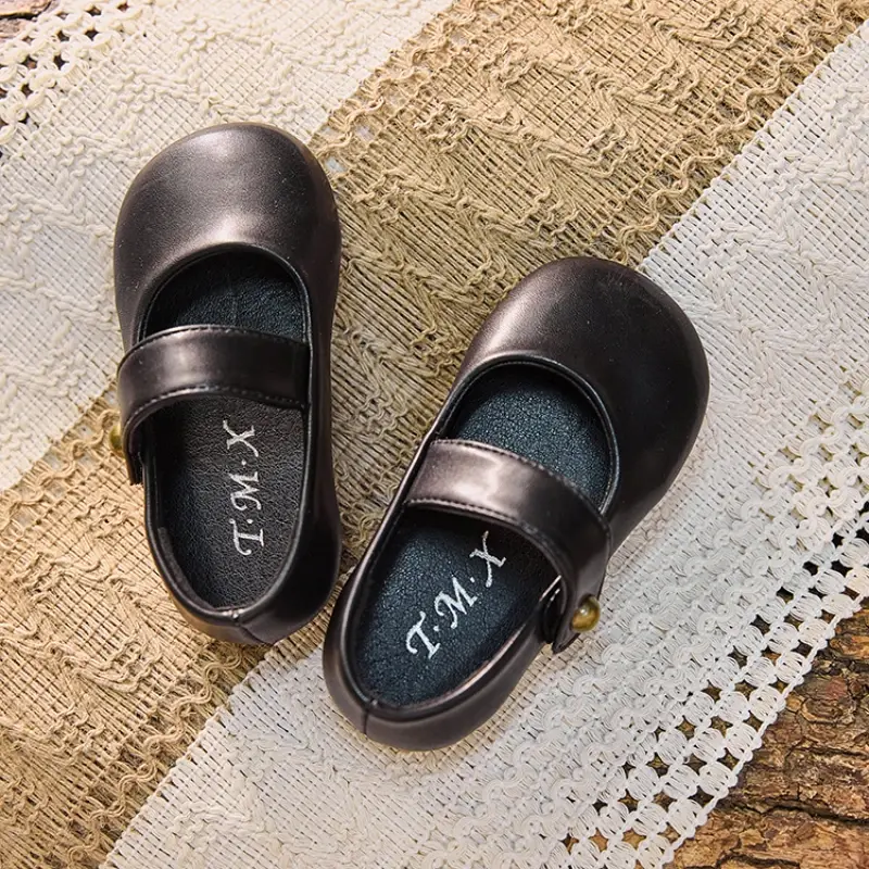 2025 Children Leather Shoes for Girls Spring New Fashion Korean Style Soft Anti-slippery Versatile Chic Elegant Princess Shoes