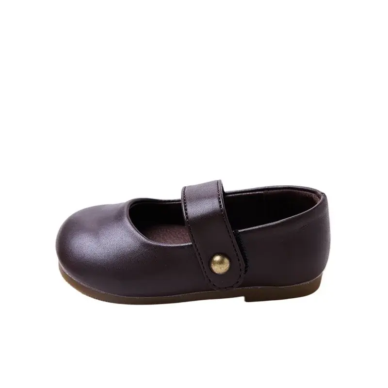 2025 Children Leather Shoes for Girls Spring New Fashion Korean Style Soft Anti-slippery Versatile Chic Elegant Princess Shoes