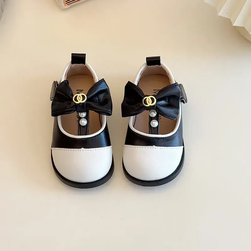 Children Leather Shoes for Girls 2025 Spring New Fashion Korean Style Soft Anti-slippery Versatile Chic Versatile Princess Shoes