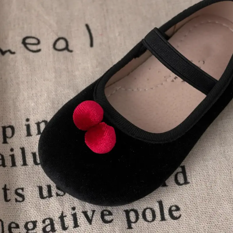 Cute Baby Girl Shoes Black Versatile Children Leather Shoes Soft Bottom Causal Kids Fashion Princess Ballet Shoes Spring Autumn