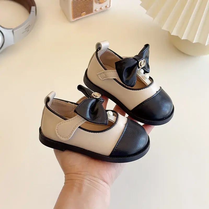 Children Leather Shoes for Girls 2025 Spring New Fashion Korean Style Soft Anti-slippery Versatile Chic Versatile Princess Shoes