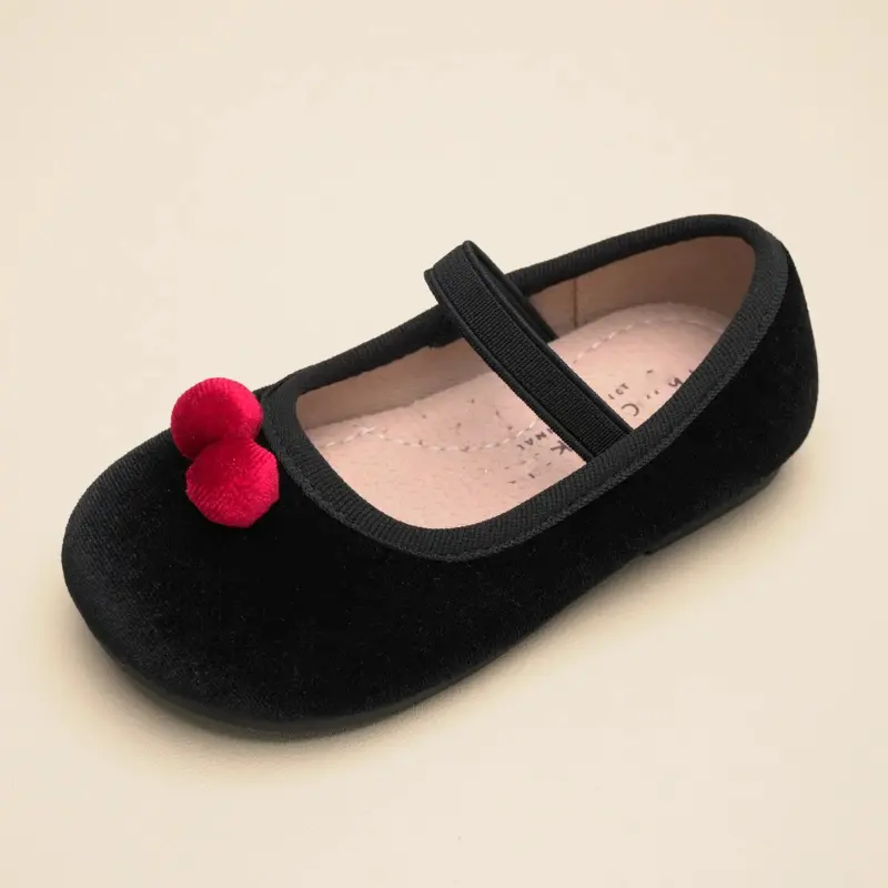 Cute Baby Girl Shoes Black Versatile Children Leather Shoes Soft Bottom Causal Kids Fashion Princess Ballet Shoes Spring Autumn