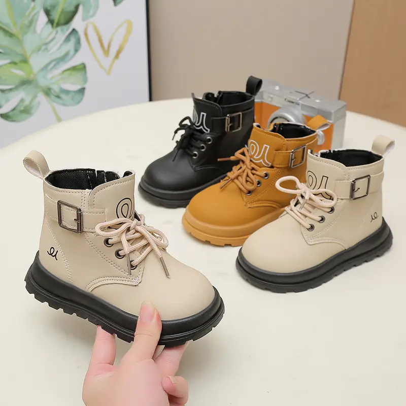 2025 Children Casual Boots for Girls Boys Autumn New Fashion Korean Style Soft Bottom Versatile Non-slip Catwalk Leather Shoes