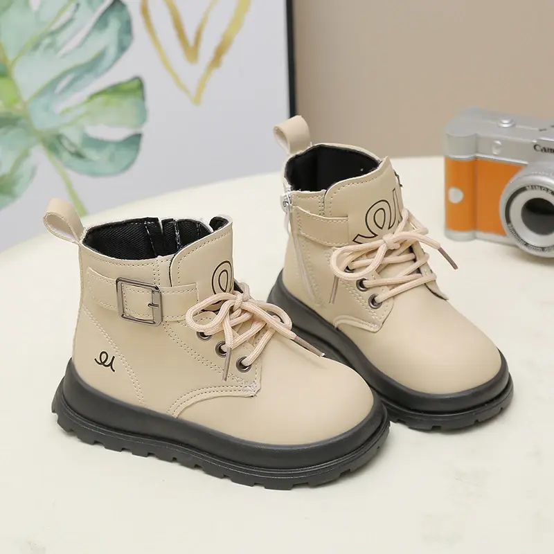 2025 Children Casual Boots for Girls Boys Autumn New Fashion Korean Style Soft Bottom Versatile Non-slip Catwalk Leather Shoes