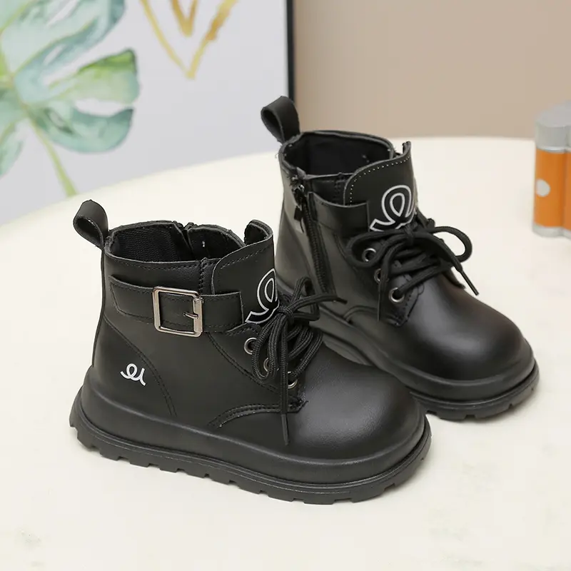 2025 Children Casual Boots for Girls Boys Autumn New Fashion Korean Style Soft Bottom Versatile Non-slip Catwalk Leather Shoes