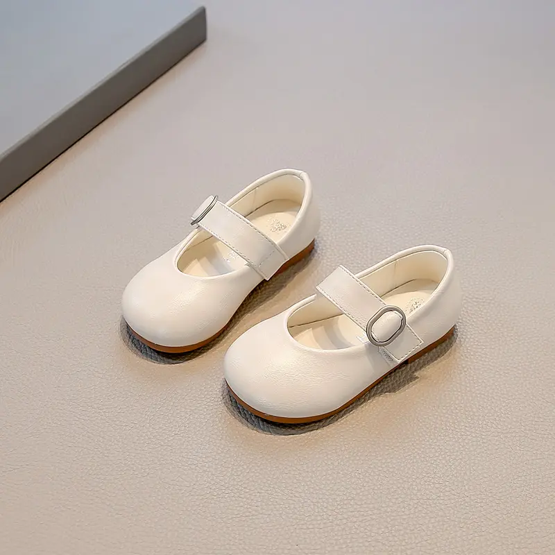 Trend Fashion Girls Flat Shoes Simple Spring Autumn Kids Leather Shoes Round-toe Causal Children Princess Dance Mary Jane Shoes