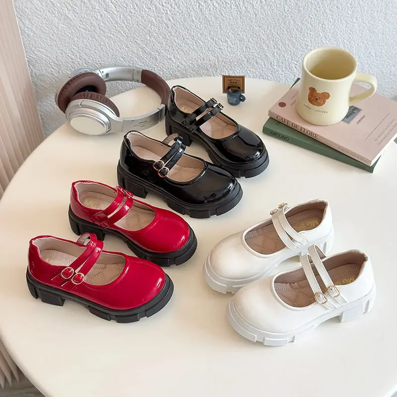 2025 Children Leather Shoes for Girls Spring Autumn New Fashion Korean Style Soft Bottom Anti-slippery Versatile Mary Jane Shoes