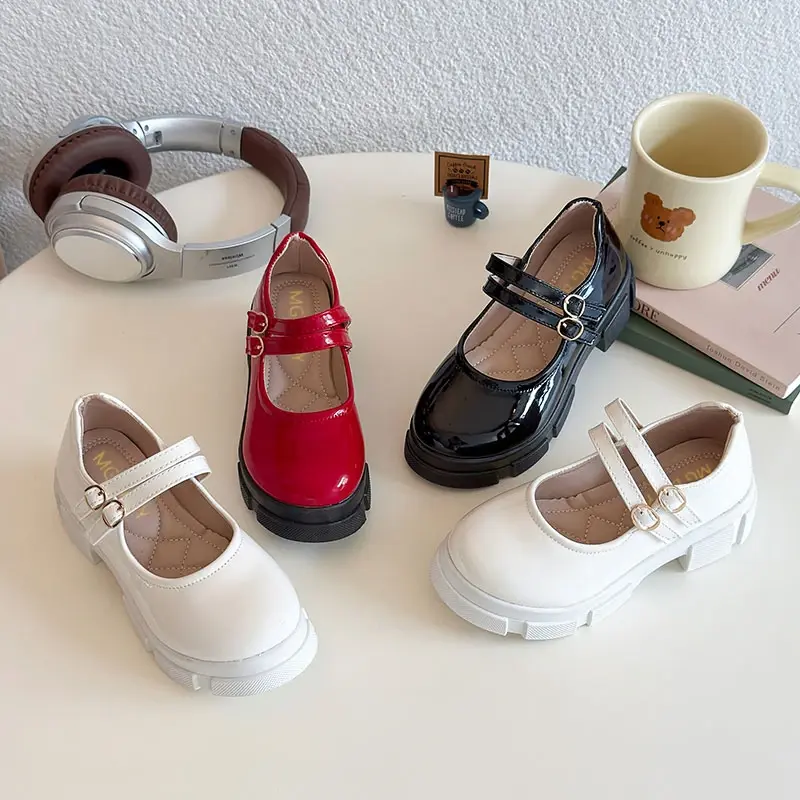 2025 Children Leather Shoes for Girls Spring Autumn New Fashion Korean Style Soft Bottom Anti-slippery Versatile Mary Jane Shoes