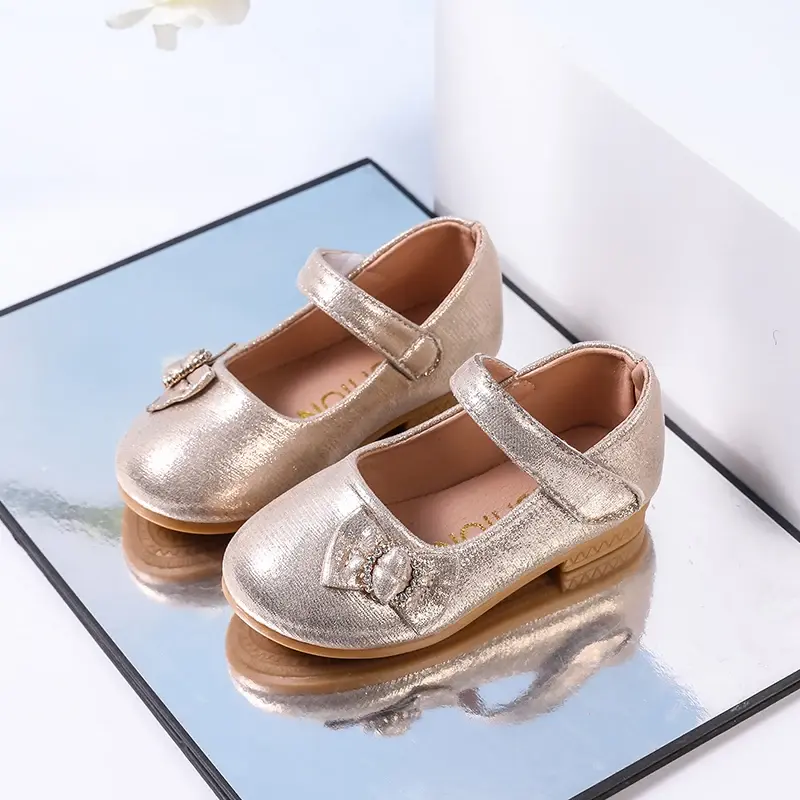 Spring Autumn Girls Elegant Bowknot ShoesToddlers Fashion Children Ballet Flat Shoes  Wedding Party Kids Princess Leather Shoes