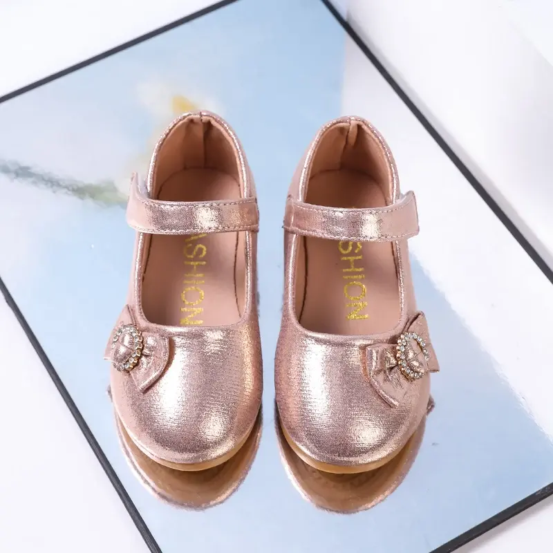 Spring Autumn Girls Elegant Bowknot ShoesToddlers Fashion Children Ballet Flat Shoes  Wedding Party Kids Princess Leather Shoes