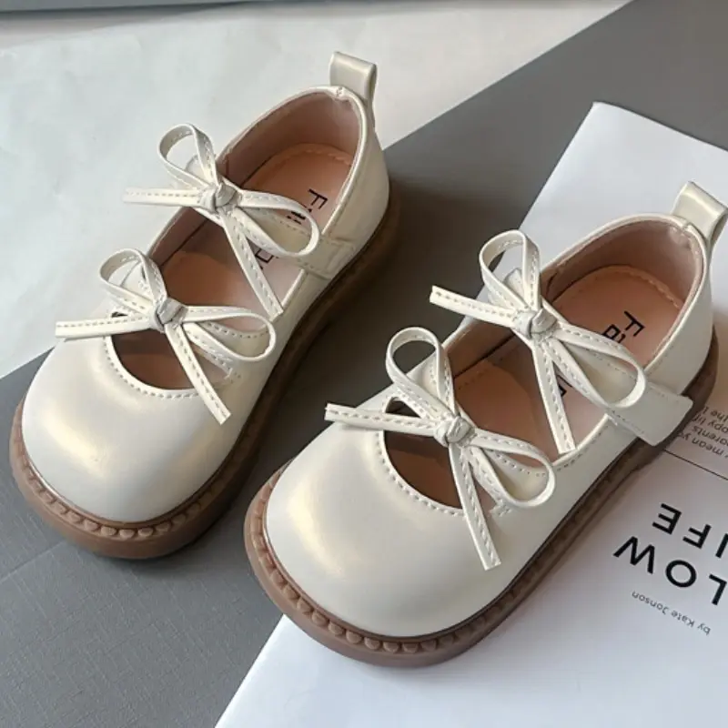 2025 Children Leather Shoes for Girls Spring Autumn New Fashion Korean Style Soft Bottom Anti-slippery Versatile Princess Shoes