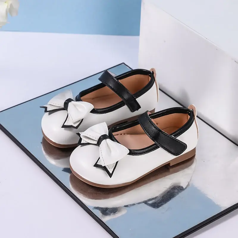 Simple Girls Princess Leather Shoes Spring Autumn Kids Causal Ballet Shoes Elegant Wedding Party Children's Fashion Flat Shoes