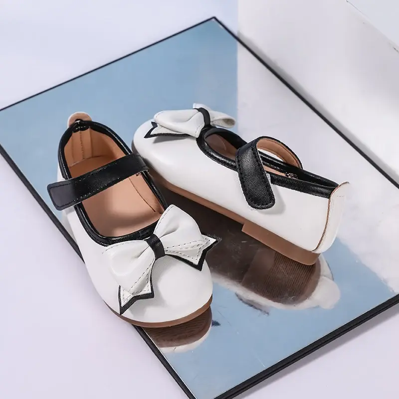 Simple Girls Princess Leather Shoes Spring Autumn Kids Causal Ballet Shoes Elegant Wedding Party Children's Fashion Flat Shoes