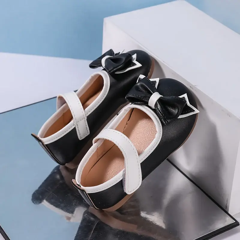 Simple Girls Princess Leather Shoes Spring Autumn Kids Causal Ballet Shoes Elegant Wedding Party Children's Fashion Flat Shoes